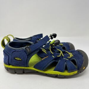KEEN Toddler Boy Size 13 blue lime green Sandals Summer Shoes Waterproof